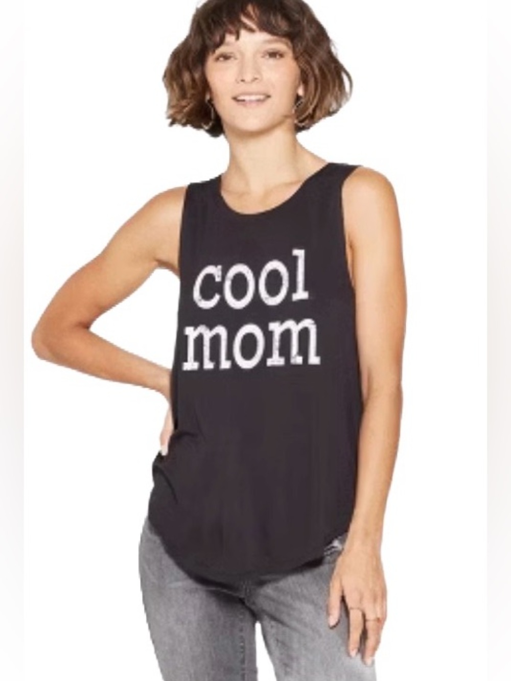 Cool Mom Black Graphic Sleeveless Tank Size XXL